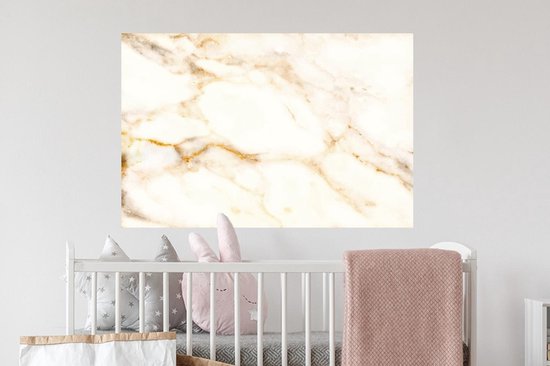 Muurstickers - Sticker Folie - Marmer - Patronen - Wit - 90x60 cm - Plakfolie - Muurstickers Kinderkamer - Zelfklevend Behang - Zelfklevend behangpapier - Stickerfolie