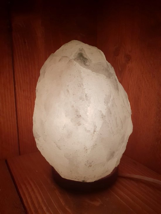 Verrast St statisch Zoutlamp Wit 4 tot 6kg - Witte Zoutsteen Lamp van zout uit Dode Zee - ca.  25x15cm | bol.com