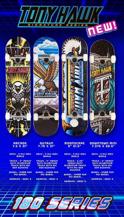 Skateboard Tony Hawk 180 - Wingspan - 31 x 7.5 inch - 79 cm - Tony Hawk