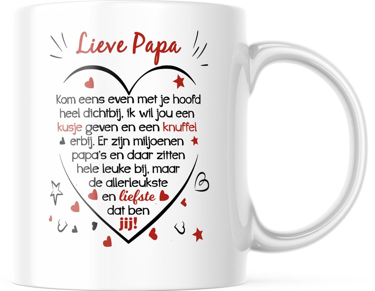 Vaderdag Mok Lieve Papa hartje (enkelvoud)