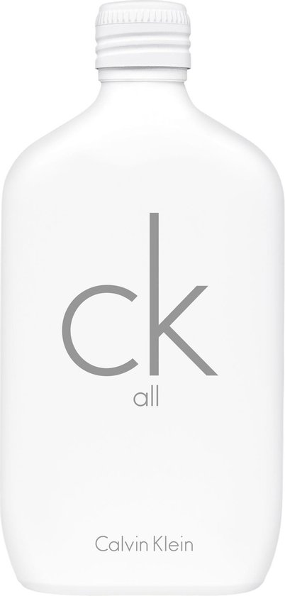 Witte CK All eau de toilette fles, met schroefdop.