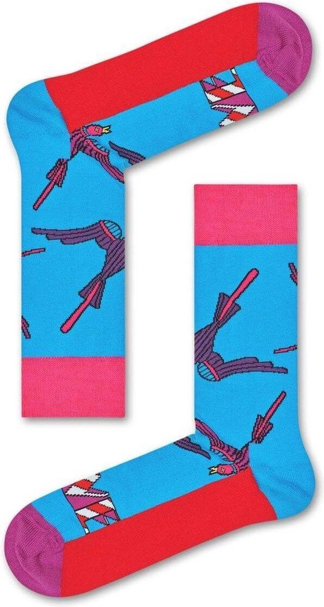 Happy Socks The Beatles Love Sokken - Blauw/Rood - Maat 36-40