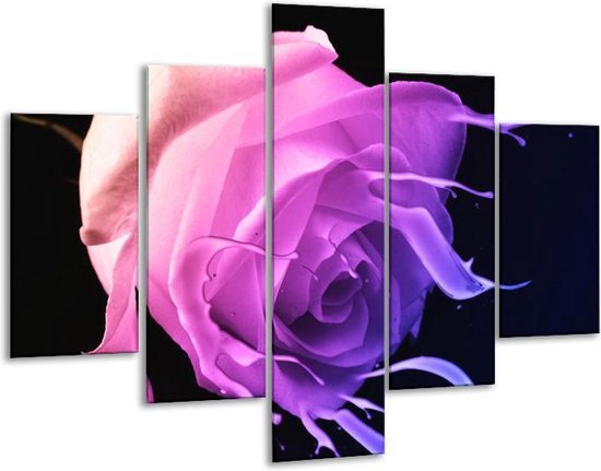 Peinture sur verre rose | Violet, rose, noir | 100x70cm 5Liège | Tirage photo sur verre |  F003556