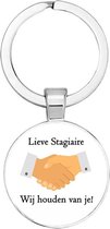 Akyol - Lieve stagiaire wij houden van je Sleutelhanger - Afscheidscadeau stagiaire - Afscheid stagiaire - Cadeau stagiaire - Stagiair - Stagiaires - Leuk kado voor iemand die stage loopt - 2,5 x 2,5 CM