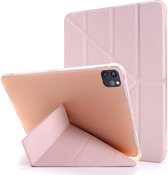 Voor iPad Pro 11 (2020/2018) Multi-opvouwbare horizontale flip PU-leer + schokbestendige TPU-hoes met houder en penhouder (goud)