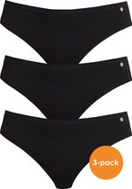 SCHIESSER 95/5 dames tai slips (3-pack), zwart -  Maat: 42