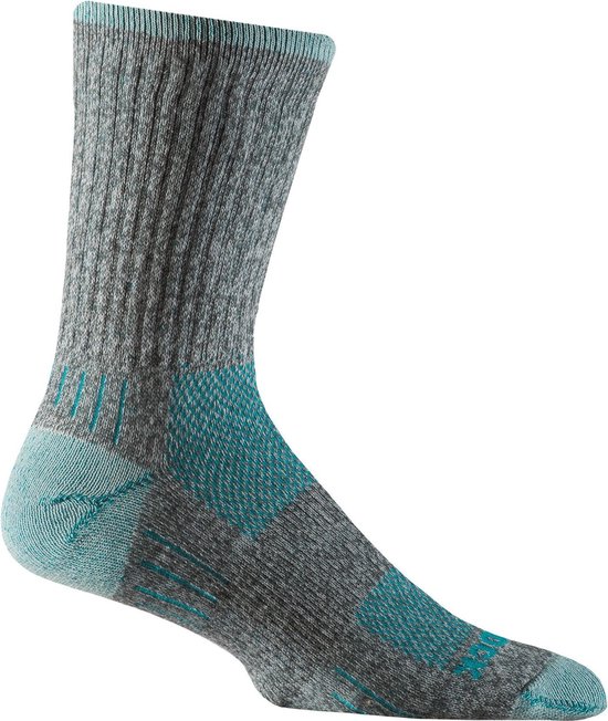 Foto: Wrightsock escape crew lichtgrijs turquoise 37 41