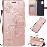 Mobigear Telefoonhoesje geschikt voor Samsung Galaxy A51 5G Hoesje | Mobigear Butterfly Bookcase Portemonnee | Pasjeshouder voor 2 Pasjes | Telefoonhoesje voor Pinpas / OV Kaart / Rijbewijs - Roségoud