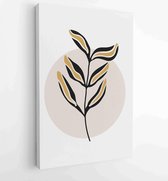 Botanical and gold abstract wall arts vector collection. 4 - Moderne schilderijen – Vertical – 1876883185 - 40-30 Vertical
