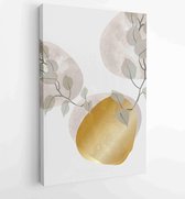 Botanical and gold abstract wall arts vector collection. 4 - Moderne schilderijen – Vertical – 1877836600 - 50*40 Vertical