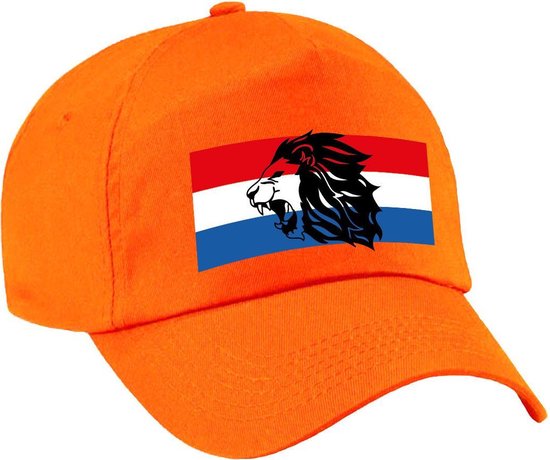 Holland fan pet / cap oranje - Nederlandse vlag met leeuw - kinderen - EK / WK / Koningsdag - Nederland supporter petje / kleding