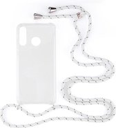Shop4 - Huawei P30 Lite (new edition) Hoesje - Zachte Back Case met Koord Multi Wit