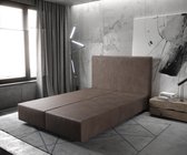 Boxspring frame Dream-Well Donkerbruin 140x200 cm Imitatieleer Beddengoed