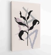 Botanical wall art vector set. Foliage line art drawing with abstract shape. 4 - Moderne schilderijen – Vertical – 1861710928 - 115*75 Vertical