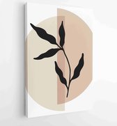 Botanical wall art vector set. Foliage line art drawing with abstract shape. 2 - Moderne schilderijen – Vertical – 1862308444 - 80*60 Vertical