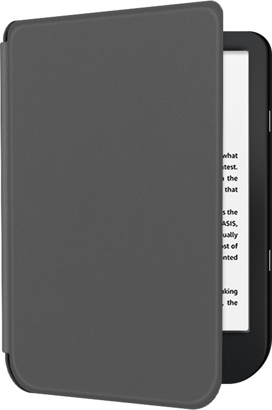 Lunso - sleepcover flip hoes - Geschikt voor Kobo Nia (6 inch) - Grijs van Lunso — afbeelding 2