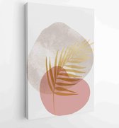 Botanical and gold abstract wall arts vector collection. 3 - Moderne schilderijen – Vertical – 1880831224 - 40-30 Vertical