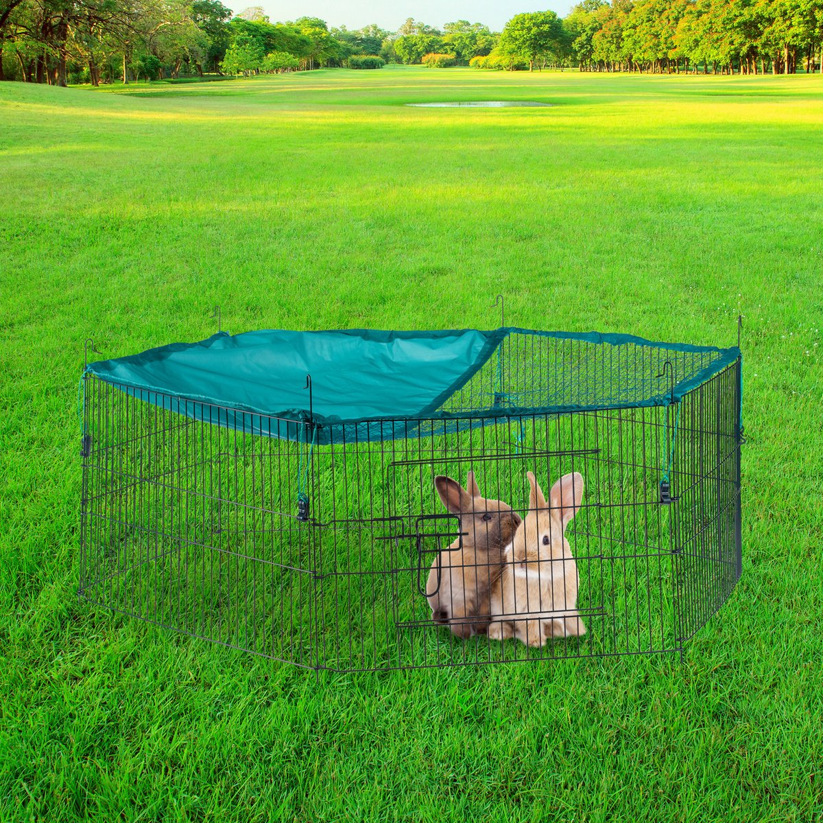 konijnenren met net - staal - Ø 110 cm - groen thumbnail 7