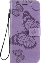 Huawei P Smart Z Hoesje - Mobigear - Butterfly Serie - Kunstlederen Bookcase - Paars - Hoesje Geschikt Voor Huawei P Smart Z