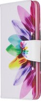 Samsung Galaxy A20s Hoesje - Mobigear - Design Serie - Kunstlederen Bookcase - Sunflower - Hoesje Geschikt Voor Samsung Galaxy A20s