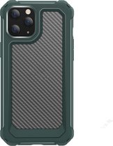 Apple iPhone 12 Mini Hoesje - Mobigear - Rugged Carbon Look Serie - Hard Kunststof Backcover - Groen - Hoesje Geschikt Voor Apple iPhone 12 Mini