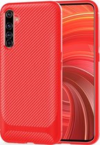 Realme X50 Pro Hoesje - Mobigear - Racing Serie - TPU Backcover - Rood - Hoesje Geschikt Voor Realme X50 Pro