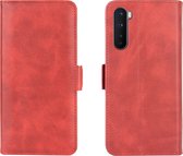 OnePlus Nord Hoesje - Mobigear - Slim Magnet Serie - Kunstlederen Bookcase - Rood - Hoesje Geschikt Voor OnePlus Nord