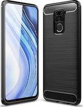 Xiaomi Redmi Note 9 Hoesje - Mobigear - Brushed Slim Serie - TPU Backcover - Zwart - Hoesje Geschikt Voor Xiaomi Redmi Note 9