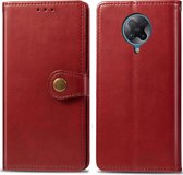 POCO F2 Pro Hoesje - Mobigear - Snap Button Serie - Kunstlederen Bookcase - Rood - Hoesje Geschikt Voor POCO F2 Pro