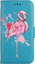 Mobigear Design Bookcase voor de Samsung Galaxy A8 (2018) - Flamingo