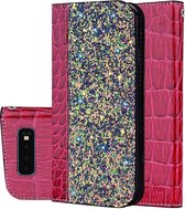 Samsung Galaxy S10 Hoesje - Mobigear - Croco Glitter Serie - Kunstlederen Bookcase - Rood - Hoesje Geschikt Voor Samsung Galaxy S10