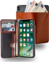 MH by Azuri walletcase with cardslots and money pocket - camel - voor iPhone X/Xs