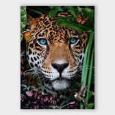 Poster Jungle Leopard - Dibond - Meerdere Afmetingen & Prijzen | Wanddecoratie - Interieur - Art - Wonen - Schilderij - Kunst