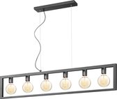 Home Sweet Home - Moderne Hanglamp Fito - 6 lichts hanglamp gemaakt van Metaal - Zwart - 140/12/125cm - Pendellamp geschikt voor woonkamer, slaapkamer en keuken- geschikt voor E27 LED lichtbron
