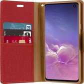 Hoesje geschikt voor Samsung Galaxy M20 - mercury canvas diary wallet case - rood