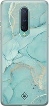 OnePlus 8 hoesje siliconen - Marmer mint groen | OnePlus 8 case | mint | TPU backcover transparant