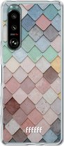 6F hoesje - geschikt voor Sony Xperia 5 III -  Transparant TPU Case - Colour Tiles #ffffff