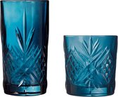 Luminarc Salzburg glazenset - 30 + 38 cl - Blauw - Set-8-delig