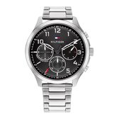 Tommy Hilfiger TH1791852 horloge heren staaal zwarte wijzerplaat chrono stalen band