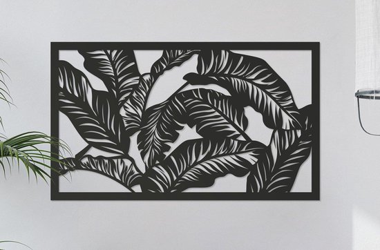 Wanddecoratie | Bladeren in frame 4 - XL (47x80cm)