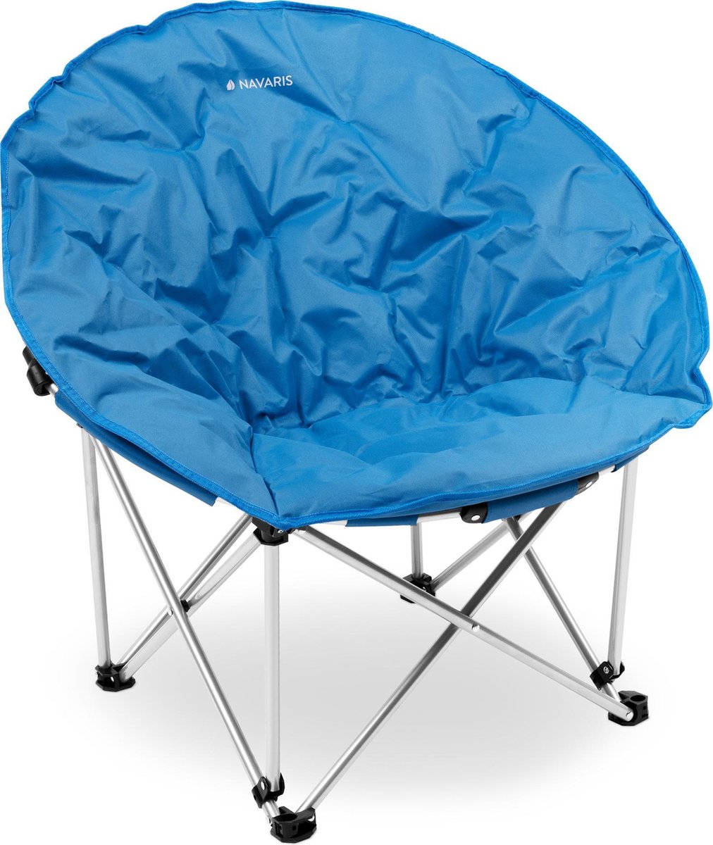 Navaris klapstoel XXL - Campingstoel met opbergtas - Draagbare stoel voor kamperen, festivals en vissen -Strandstoel - Inklapbaar - Lichtblauw