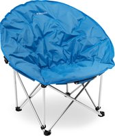 Chaise pliante Navaris XXL - Chaise de camping avec sac de rangement - Chaise portable pour le camping, les festivals et la pêche - Chaise de plage - Pliable - Bleu clair