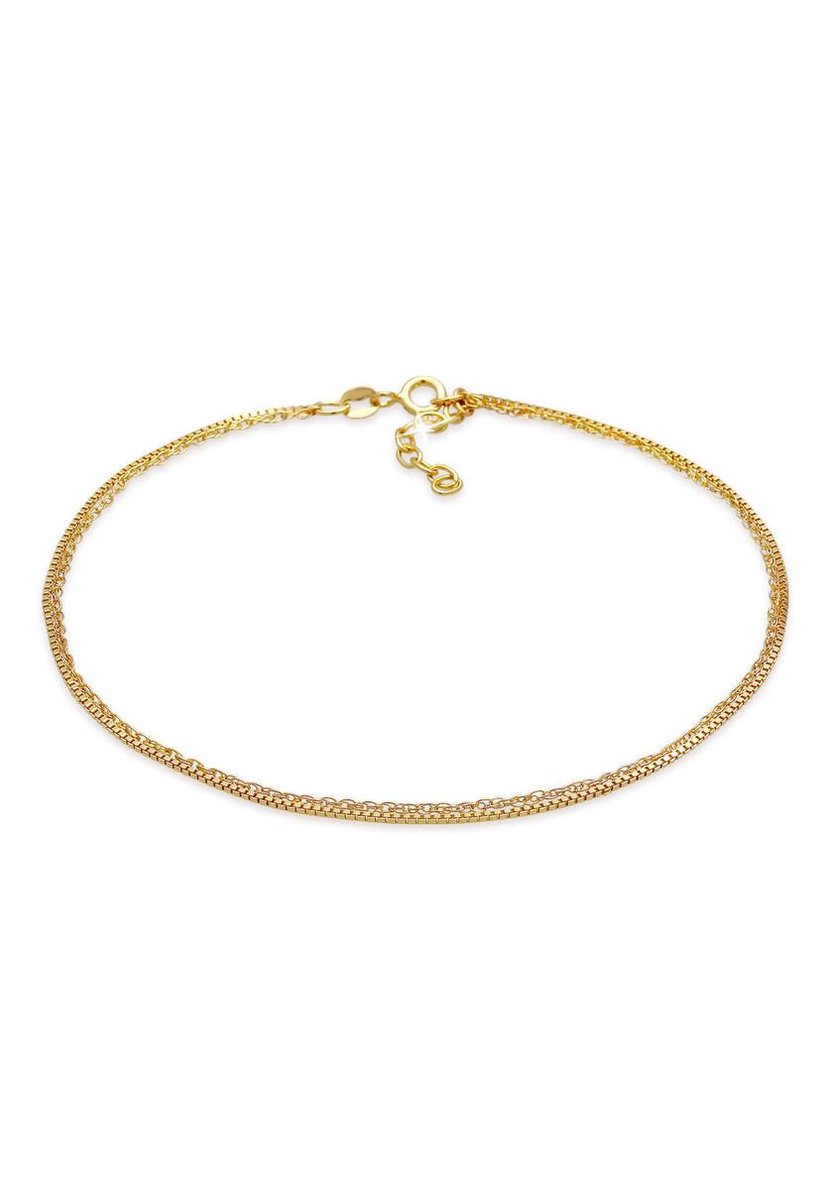 Elli - Enkelbanden - Dames Venetiaanse Ketting Ketting Basis Laag Zomer Verstelbaar in 925 Sterling Zilver Verguld - Dames