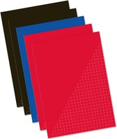 Pakket van 10x stuks schoolschriften A4 ruitjes/wiskunde - gekleurd - schriften voordeelset