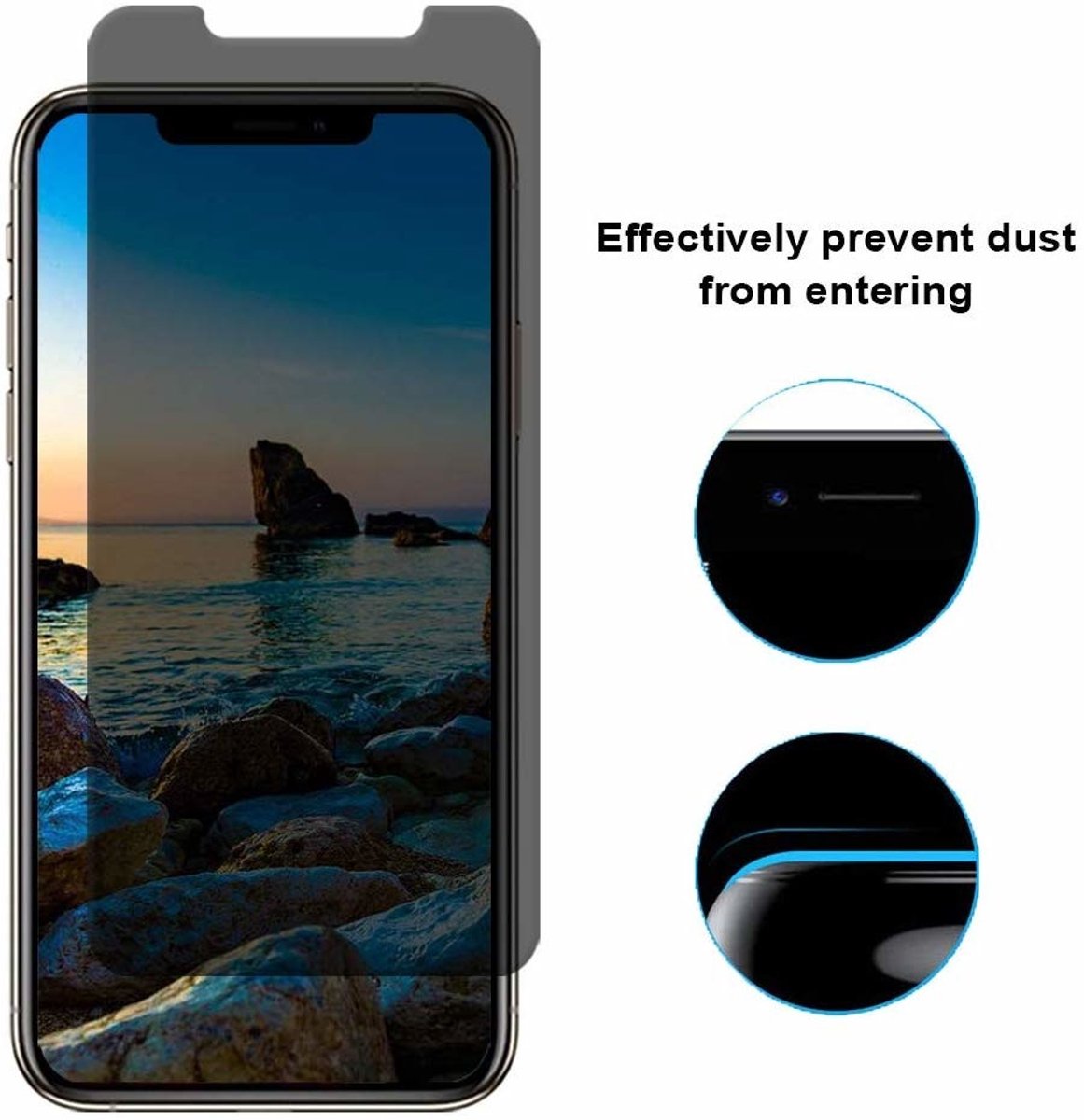 Ntech Screenprotector Geschikt voor iPhone X/Xs Privacy Screenprotector Glass Anti Spy