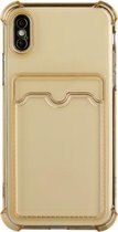 TPU Dropproof beschermende achterkant met kaartsleuf voor iPhone XS Max (goud)