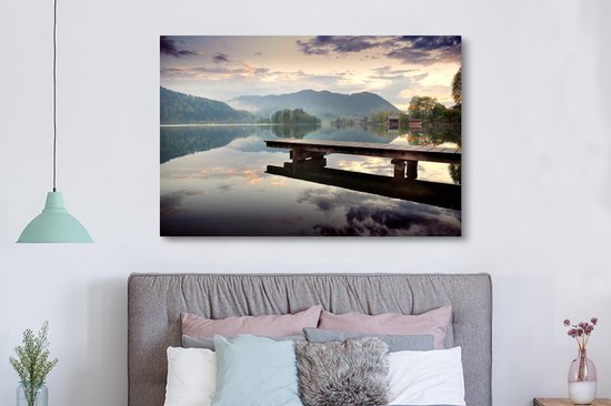 Une belle vue sur la toile de la jetée 180x120 cm - Tirage photo sur toile (Décoration murale salon / chambre) XXL / Groot format!