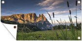 Sunrise in the Italian Alpe di Siusi Garden poster 80x40 cm - small - Toile de jardin / Toile d'extérieur / Peintures d'extérieur (décoration de jardin)