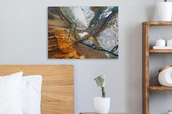Vue aérienne de la chaîne de montagnes sur toile 2cm 40x30 cm - petit - Tirage photo sur toile (Décoration murale salon / chambre)
