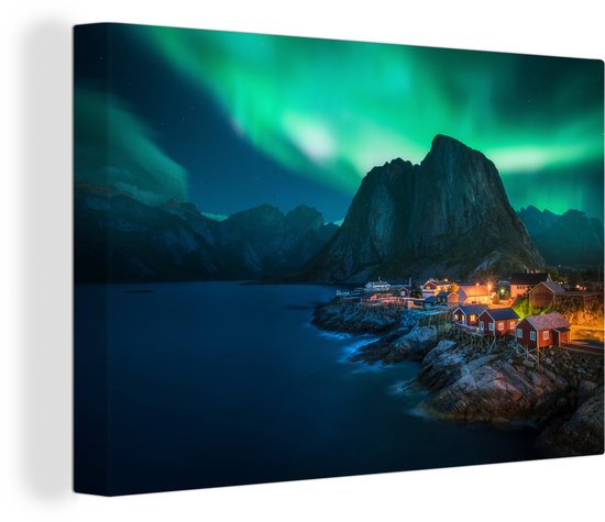 Village by Northern Lights toile 2cm 120x80 cm - Tirage photo sur toile (Décoration murale salon / chambre)